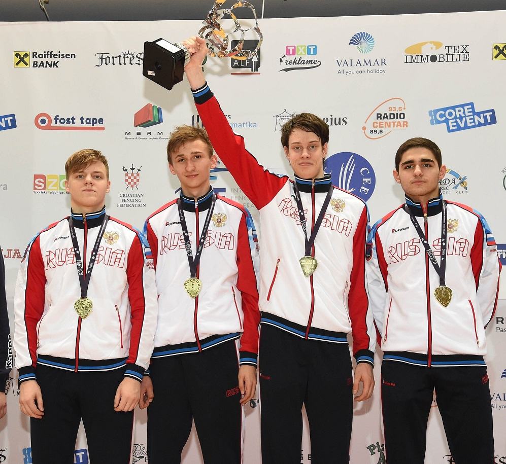 RUSSIA EDGE BEAUTIFUL CADET MEN’S FOIL TEAM FINAL FOR EUROPEAN TITLE