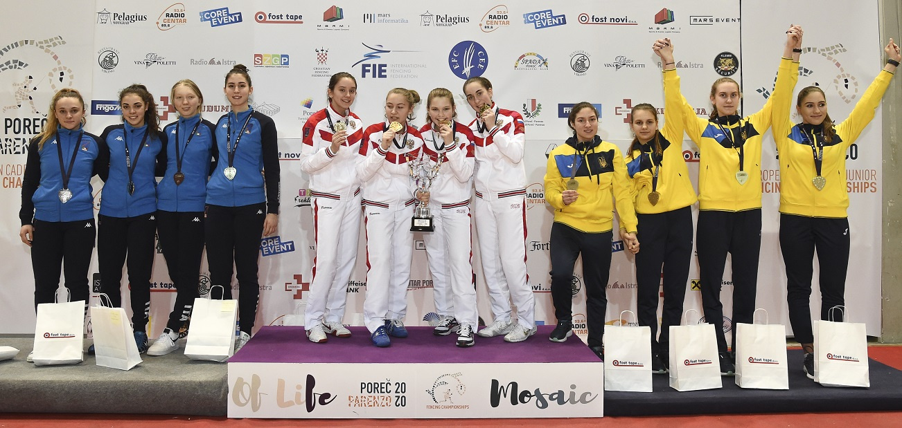 RUSSIA TAKE CADET WOMEN’S TEAM FOIL EUROPEAN CROWN